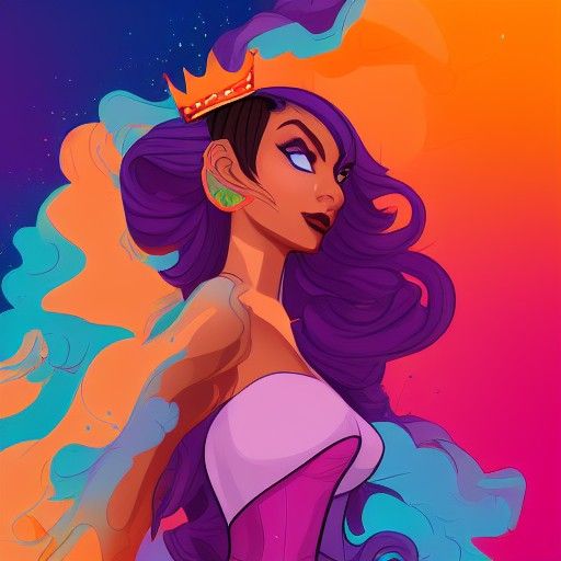 Prom Queen Splash Art in Triadic Colors
