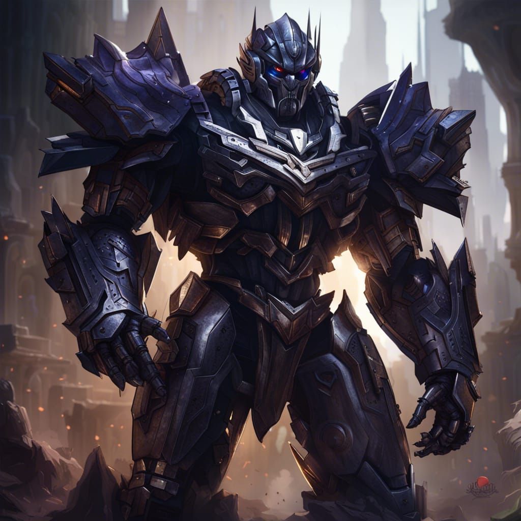 Megatron in Knight Armor: Dark Fantasy Concept Art