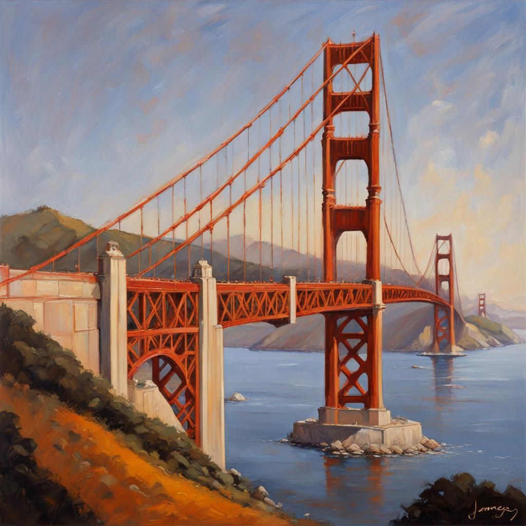 Golden Gate Bridge Oil Painting: San Francisco Icon