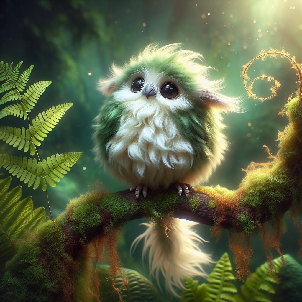 Enchanting Bird-like Creature in a Fantasy Forest