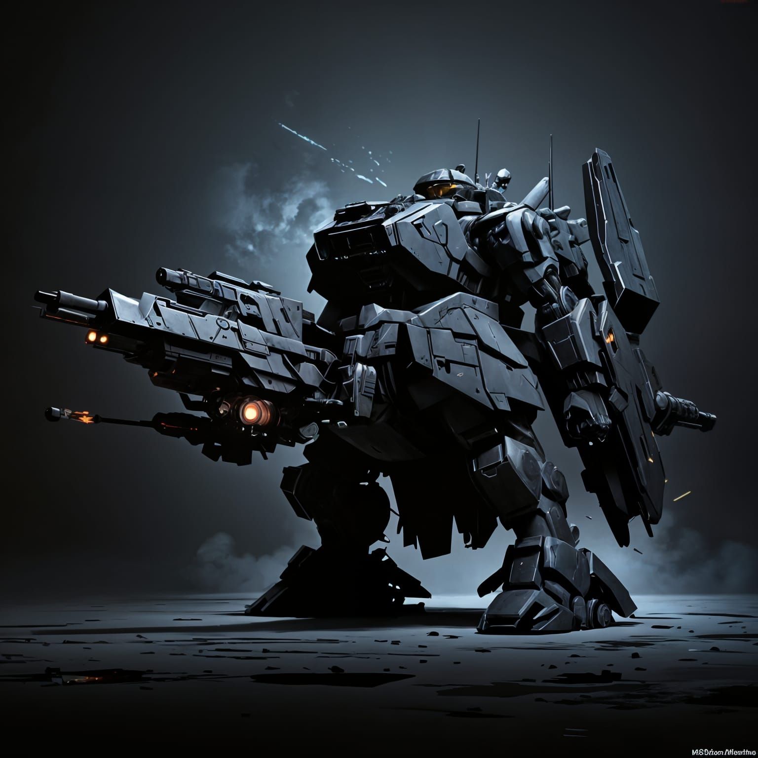 Cyberpunk Mecha in Space Western Aesthetic