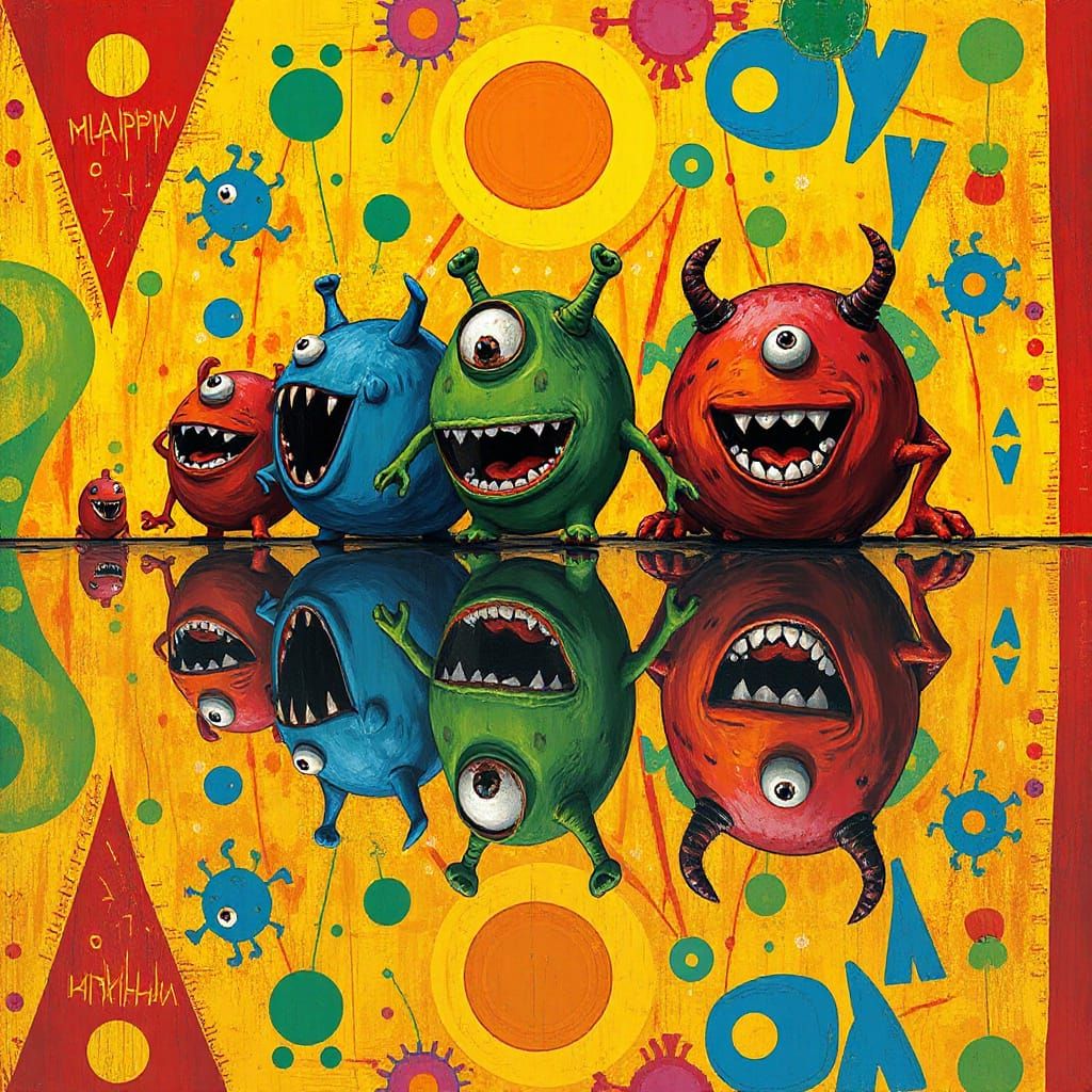 Vibrant Fauvist Monsters in Perfect Harmony