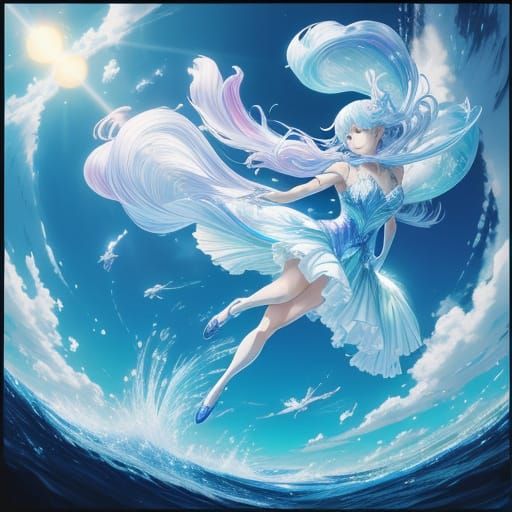 Surreal Anime Fish Soars Through the Sky