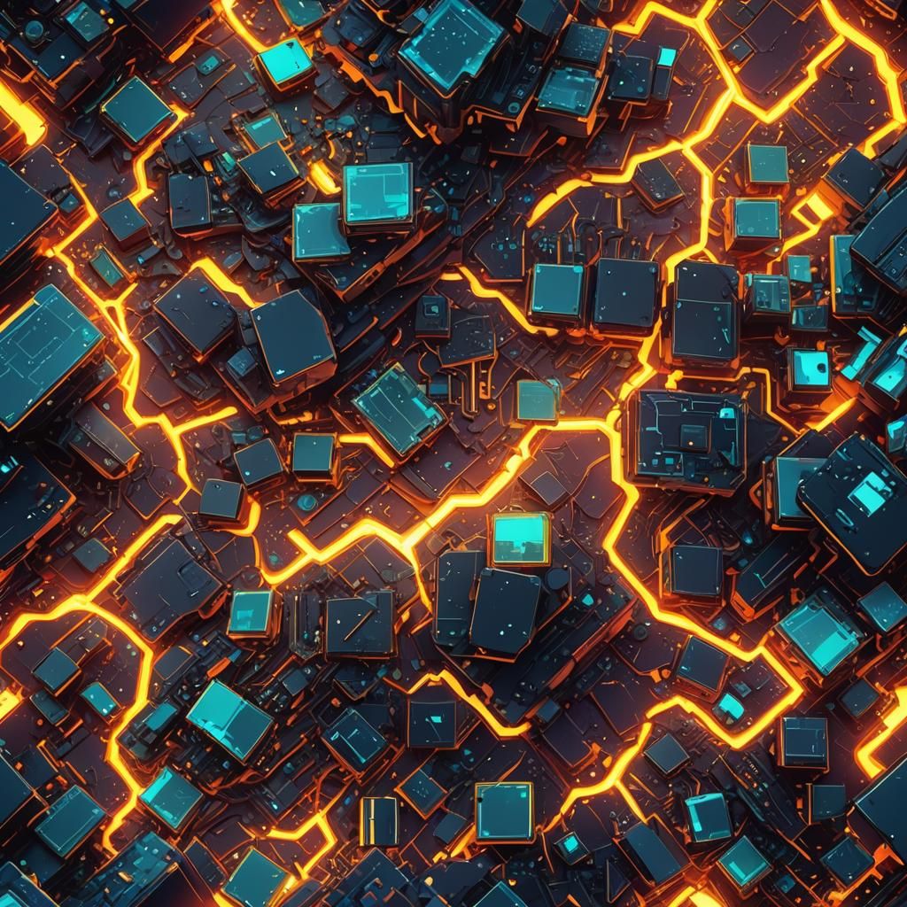 Broken Computer in Messy Room: Low-Poly Digital Art