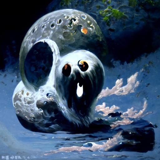Luminous Moon Oil Painting in Luminist Style
