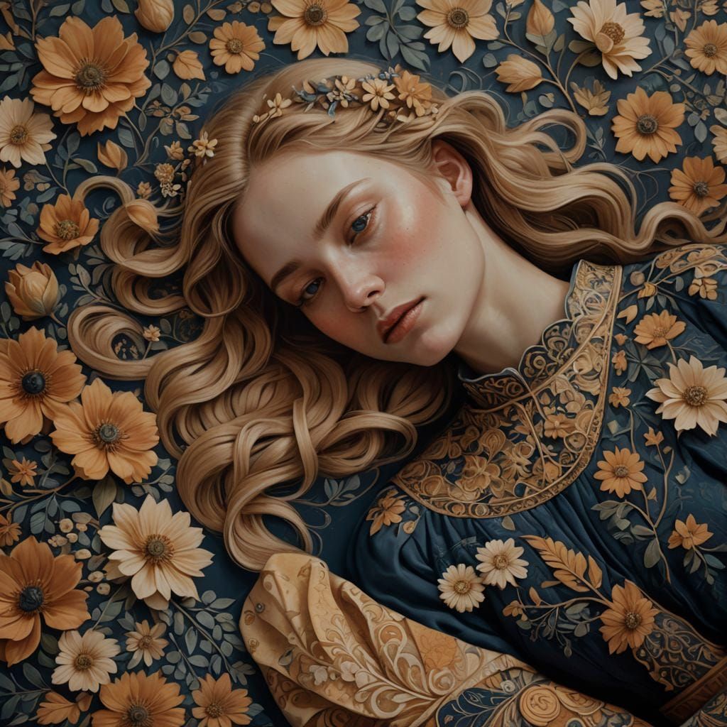 Girl With Flower: Detailed Matte Painting
