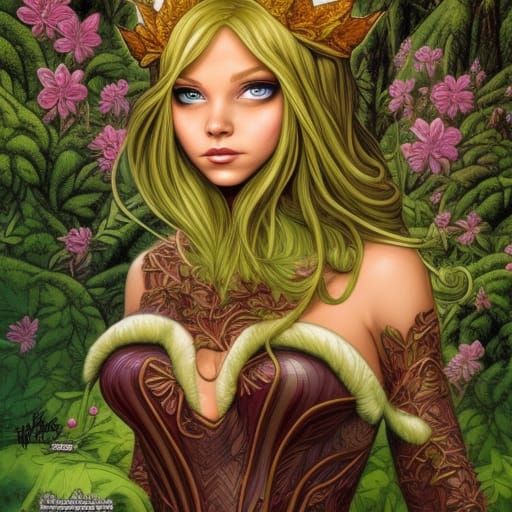 Elf Princess Portrait in Comic Book Style