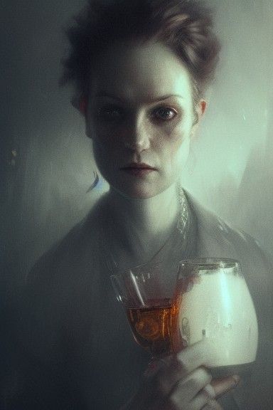 Ominous Portrait of an Alcoholic in 8K Resolution