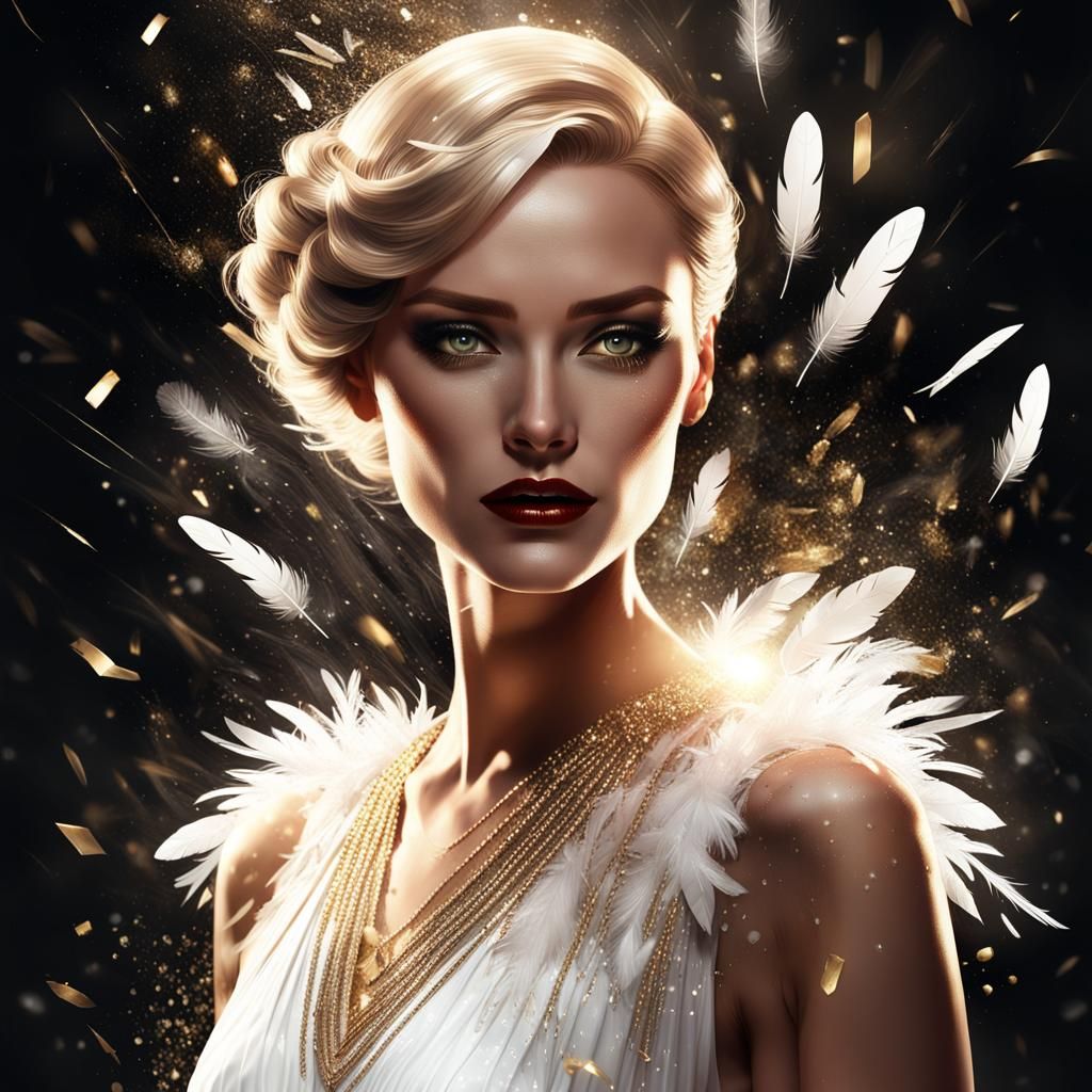 Beautiful Woman Portrait with Splashing Effects