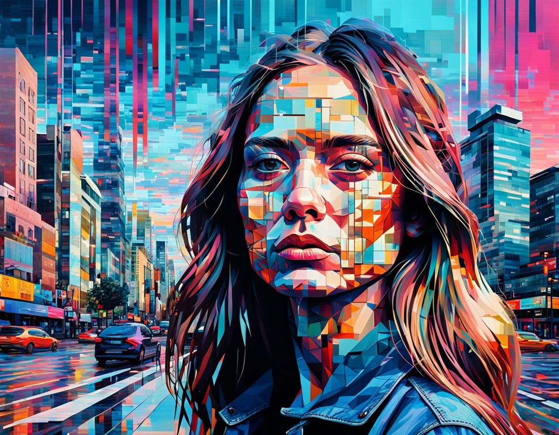 Captivating Abstract Glitch Art in 4K
