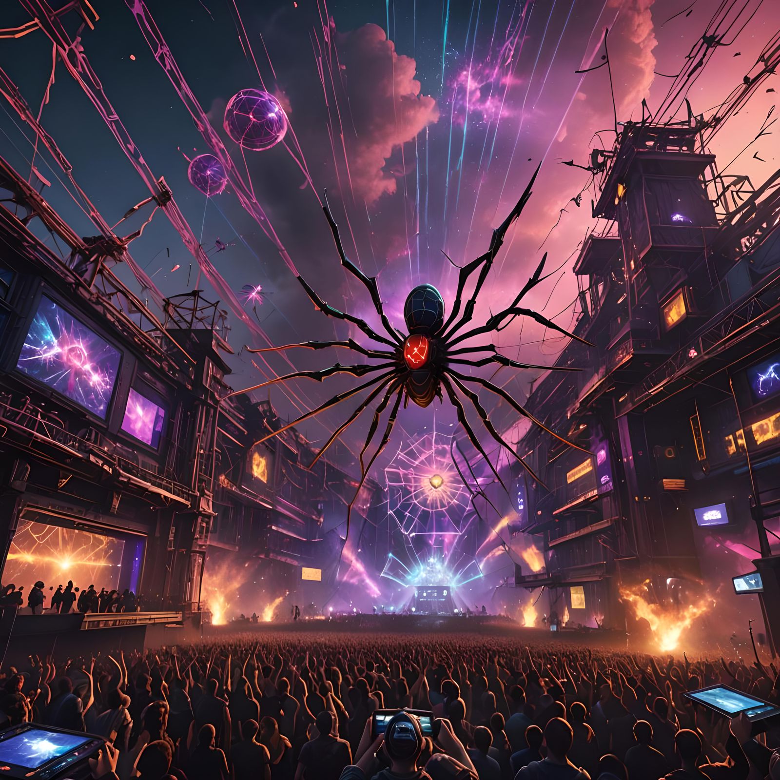 Techno Rave with Spider Stage and Lasers