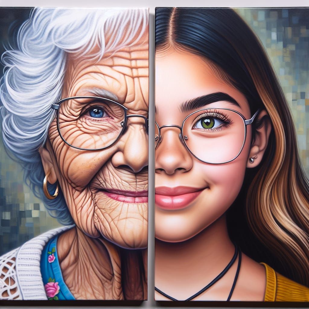 Diptych - Grandmother and Granddaughter