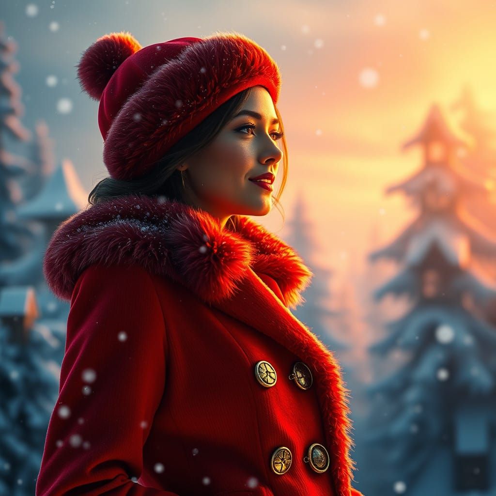 Serenely Standing in a Vibrant Winter Wonderland