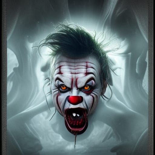 Terrifying Clown Monster in Digital Matte Painting