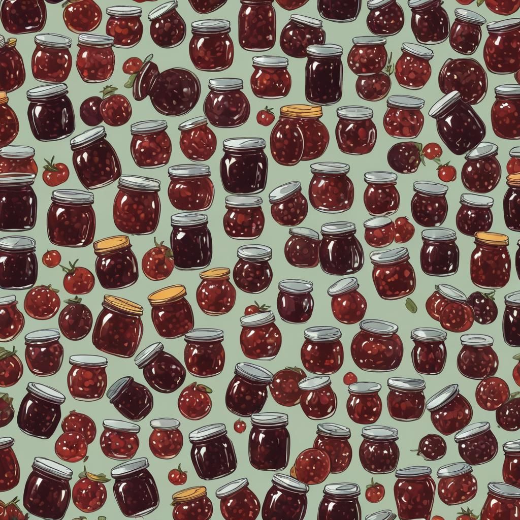 Preserved Jam in a Glass Jar