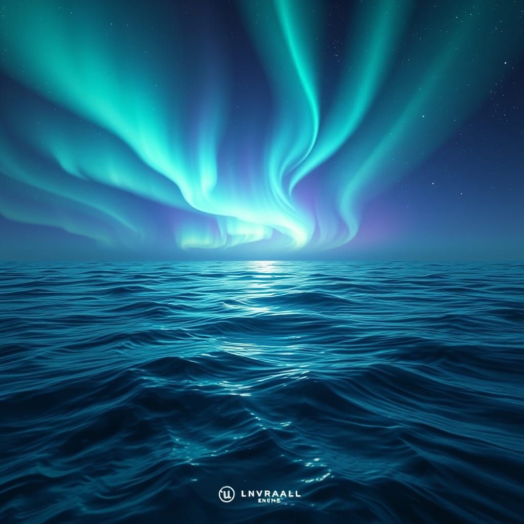 Aurora Borealis Dances Across Enchanted Ocean Waves