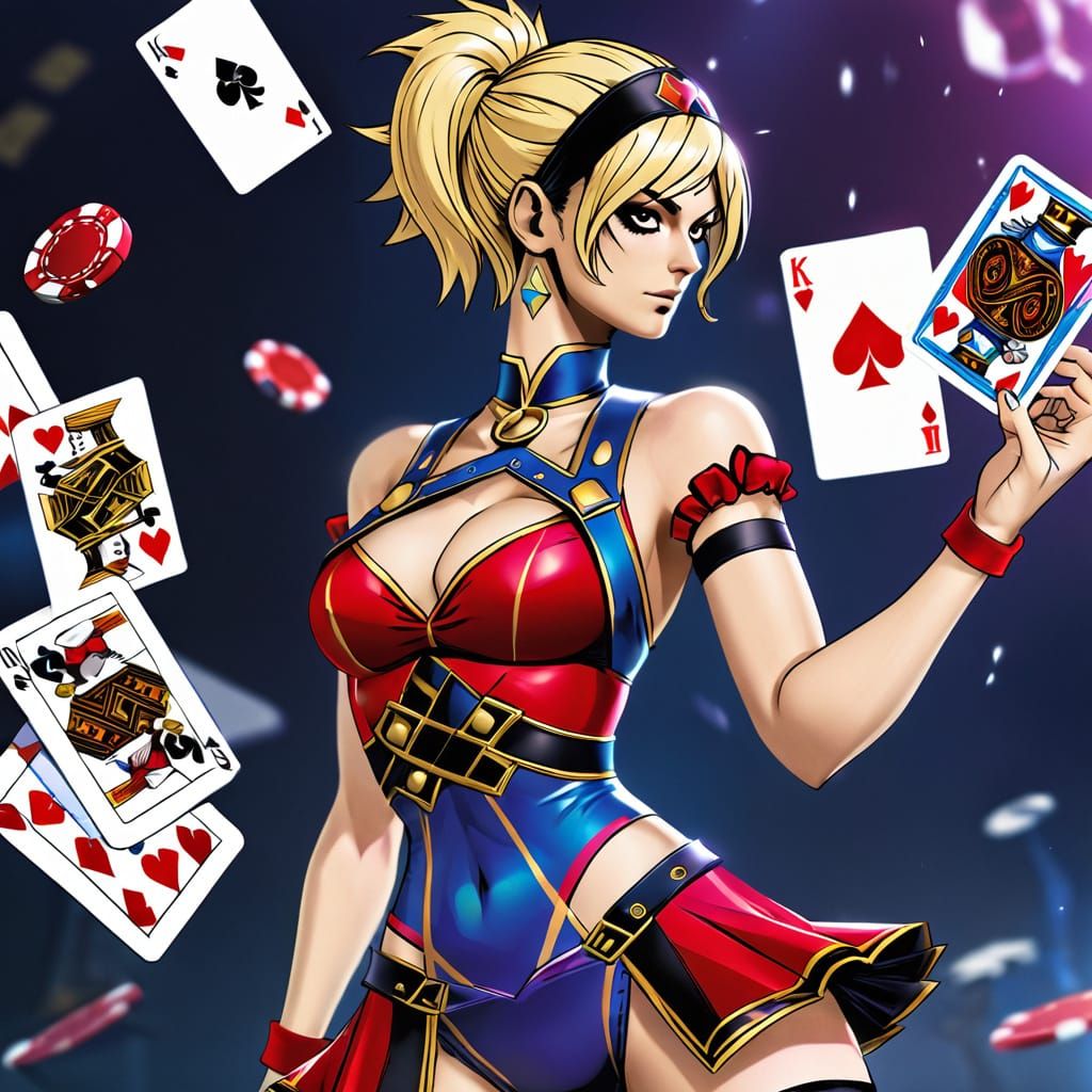 Queen of Hearts Playing Card with Woman