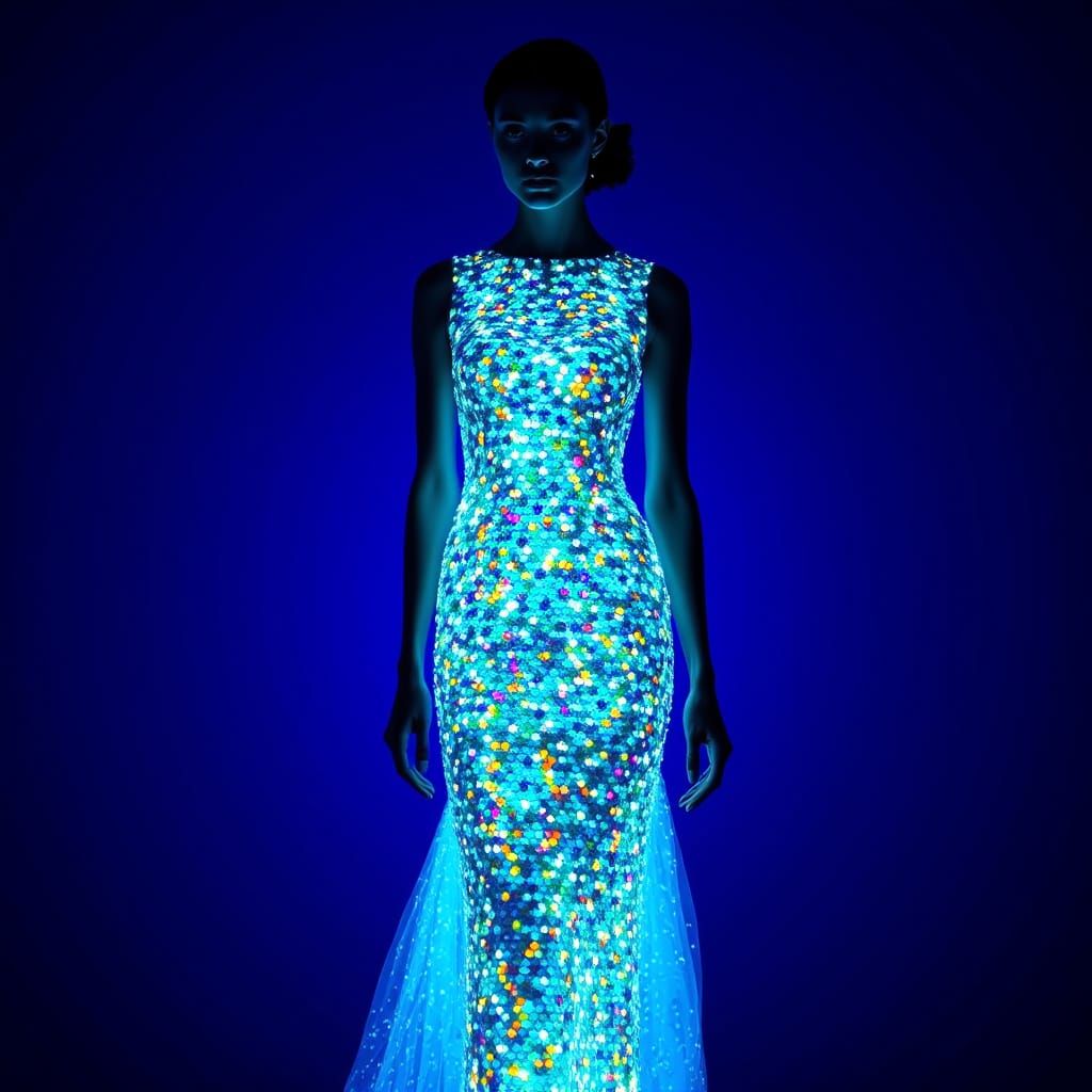 Ethereal Goddess in Glowing Sequin Gown