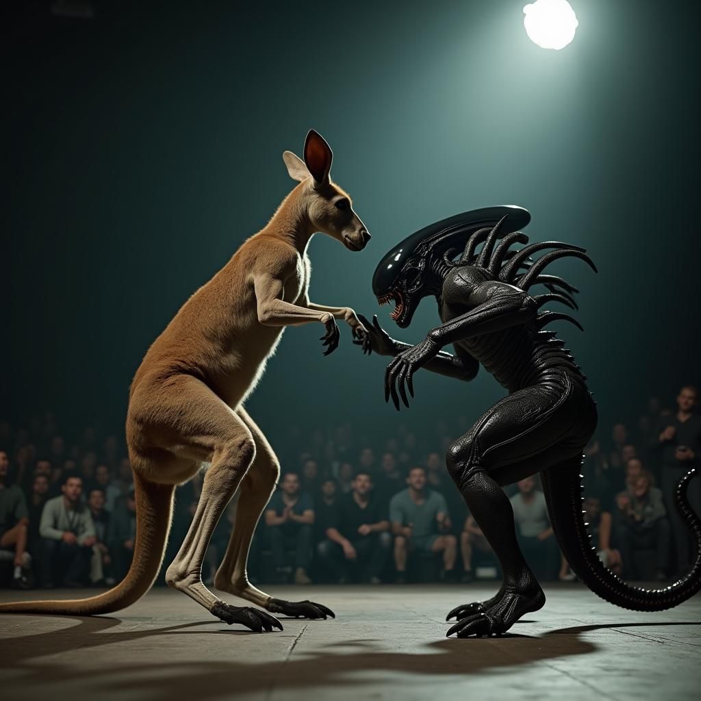 Hyper-Realistic Wrestling Match Between Kangaroo and Xenomor...