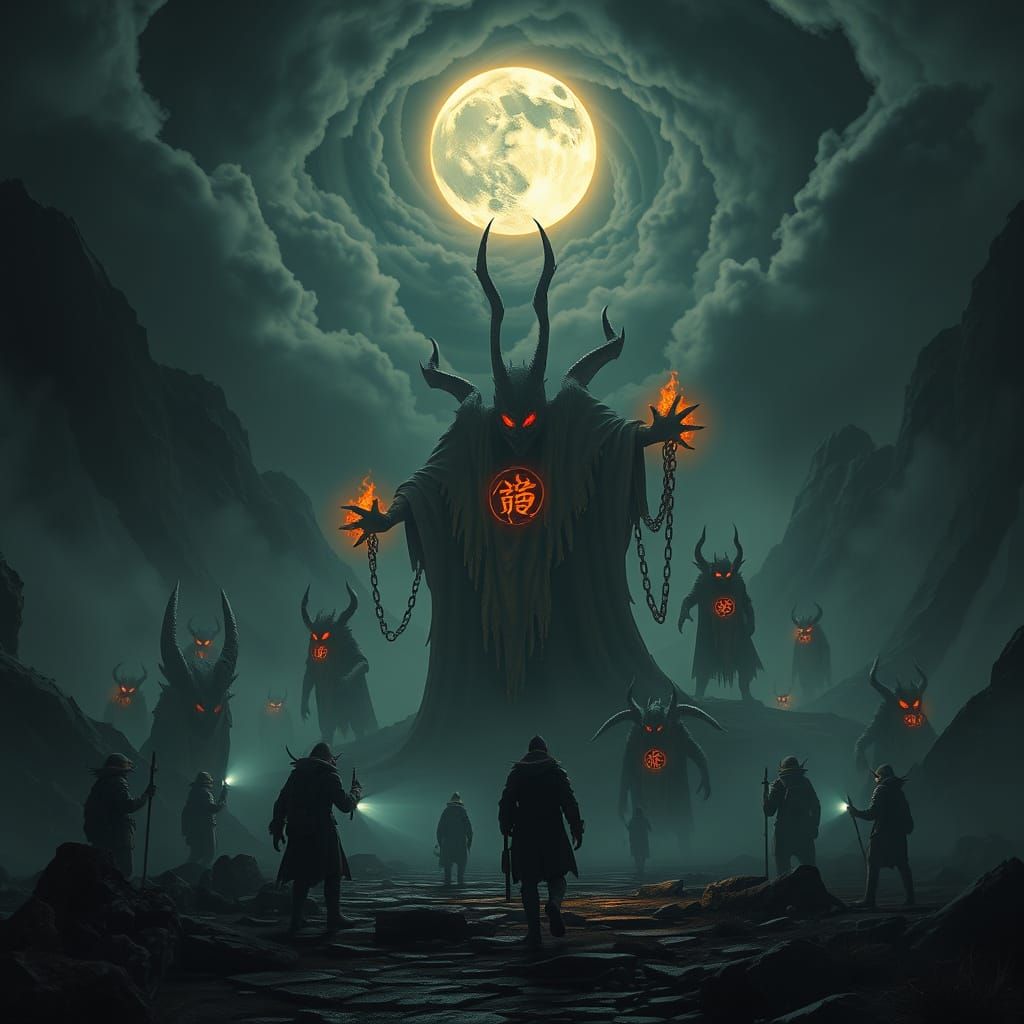 Dark Valley Encounter with Powerful Jinns in Eerie, Gothic A...