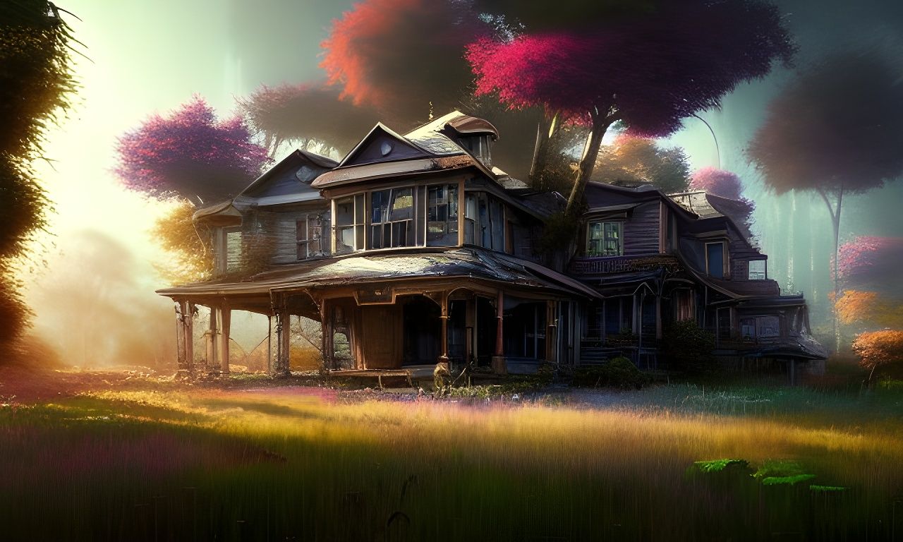 Steampunk House Transforming: Digital Landscape Art