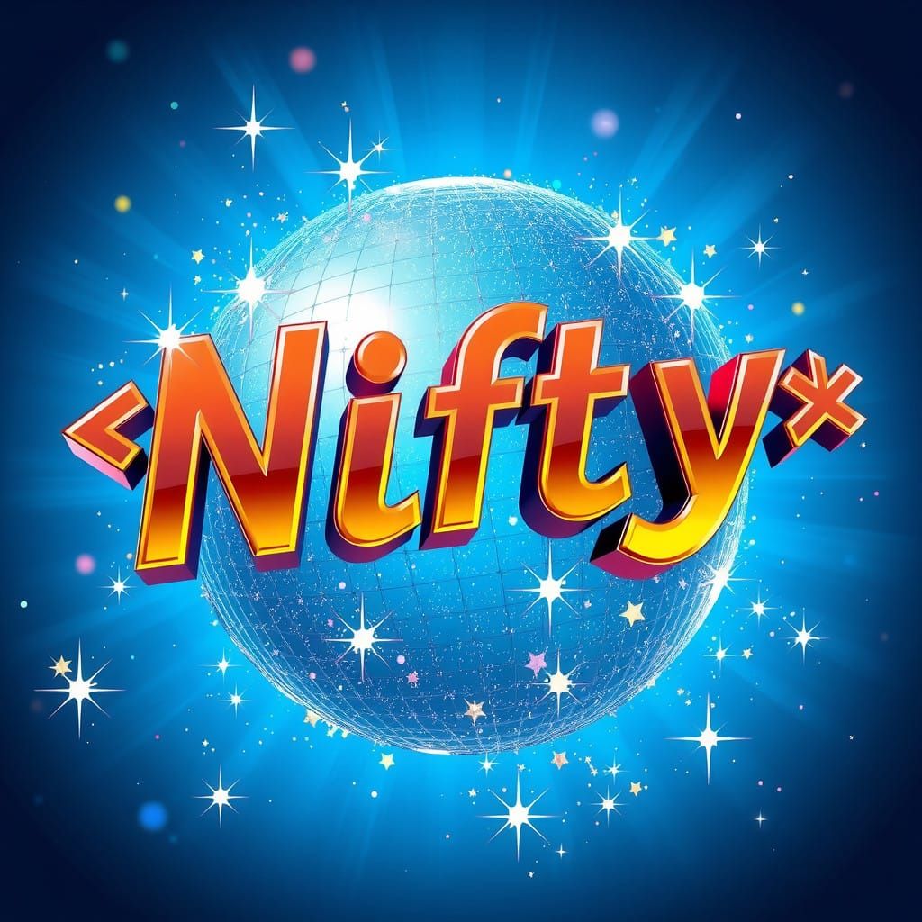 Glowing Neon Letters in Electric Blue Disco Light