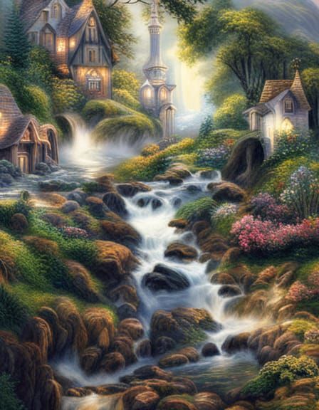 Ethereal Fantasy Landscape in Matte Painting Style