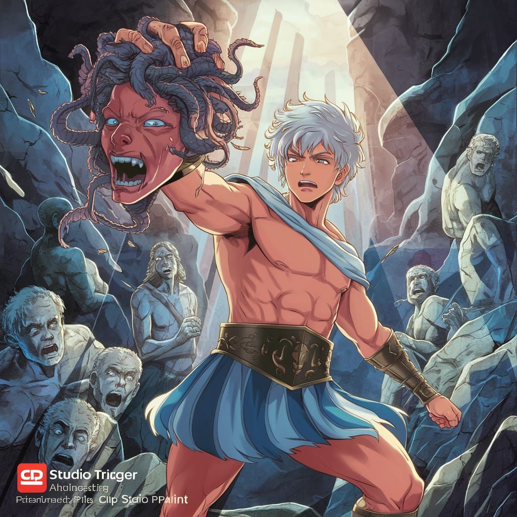 Perseus Triumphant with Medusa, Anime Style