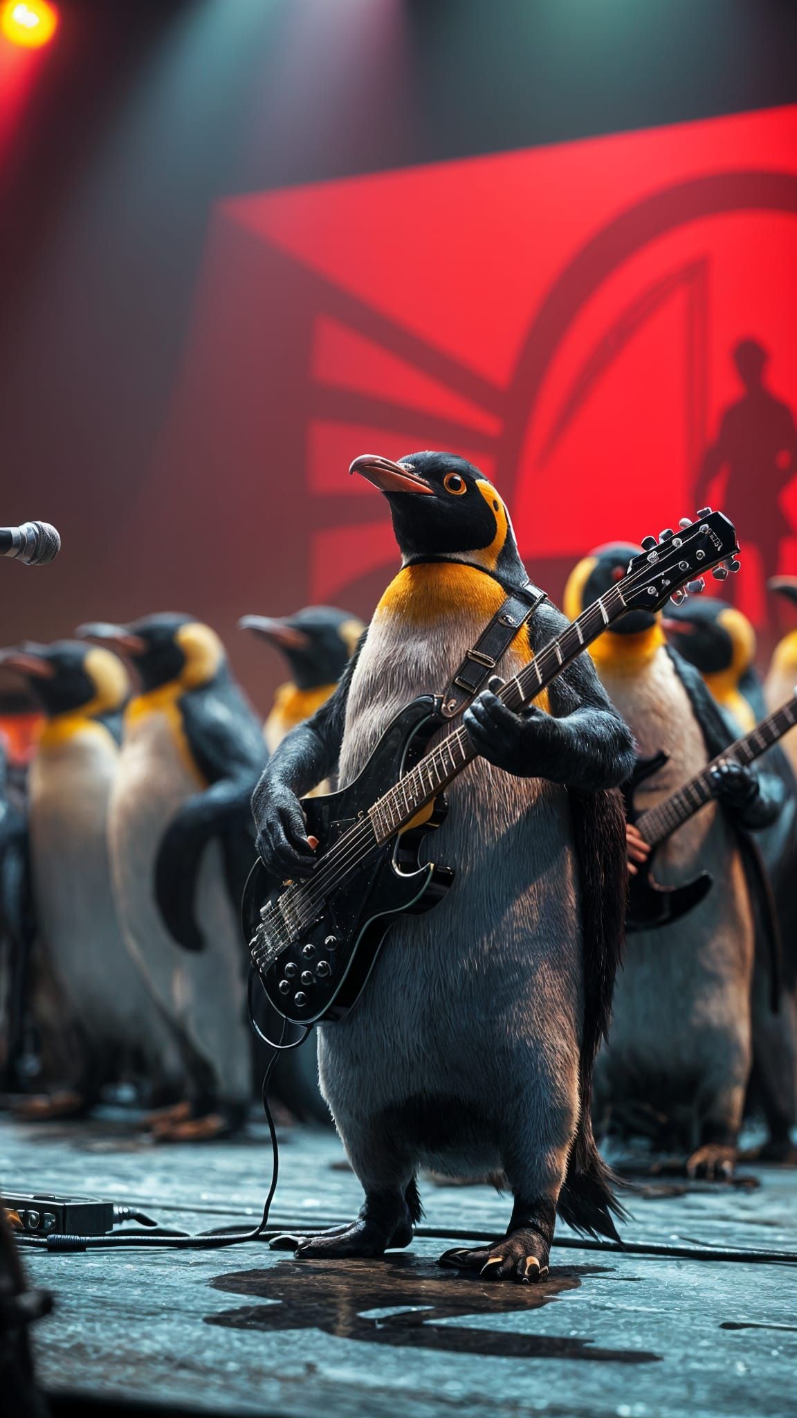 Penguins Rock Out in Grunge Style