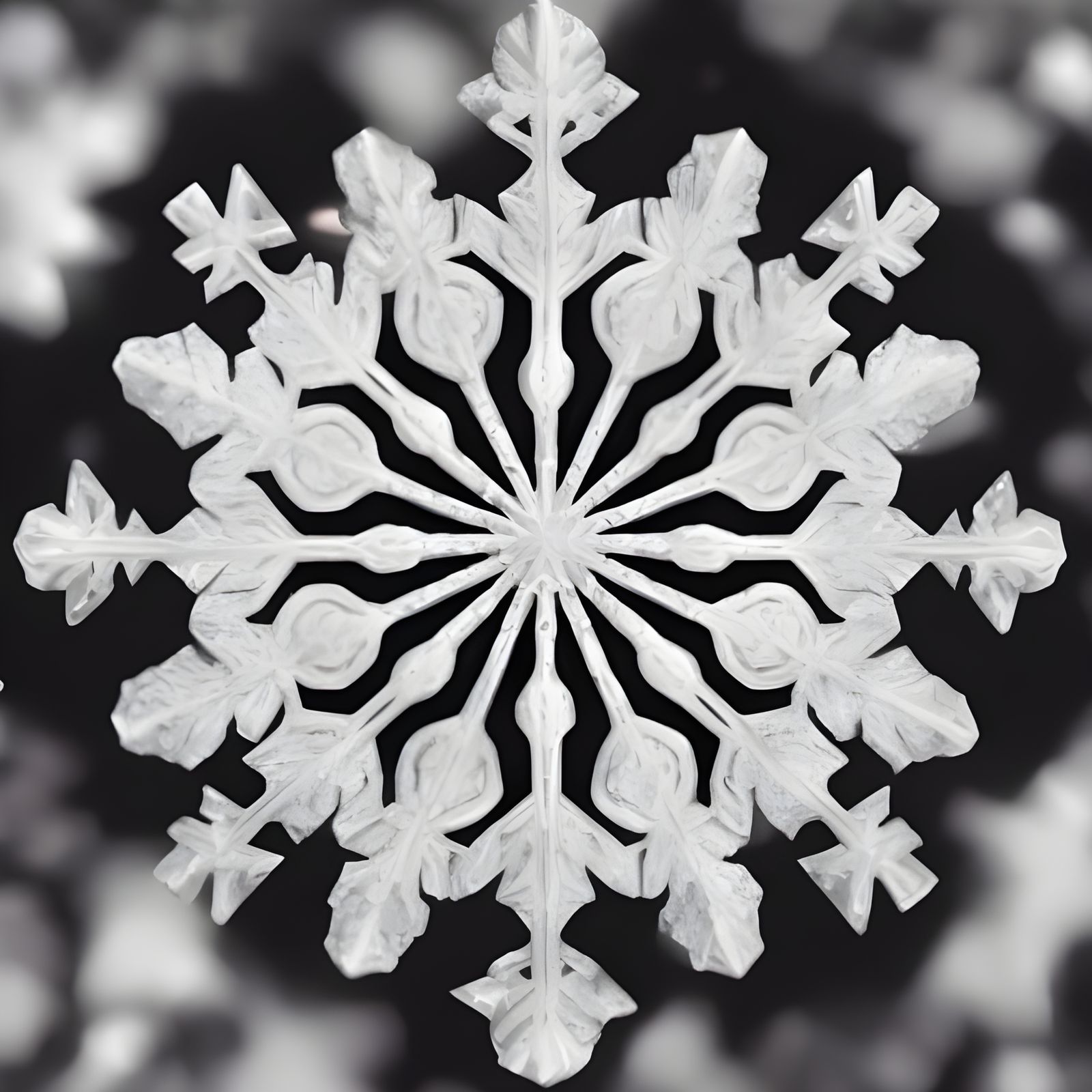 Detailed Photorealistic Snowflake Ornament in 8k