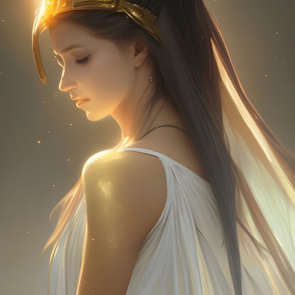 Priestess Portrait with Green Aura in Epic Fantasy Style