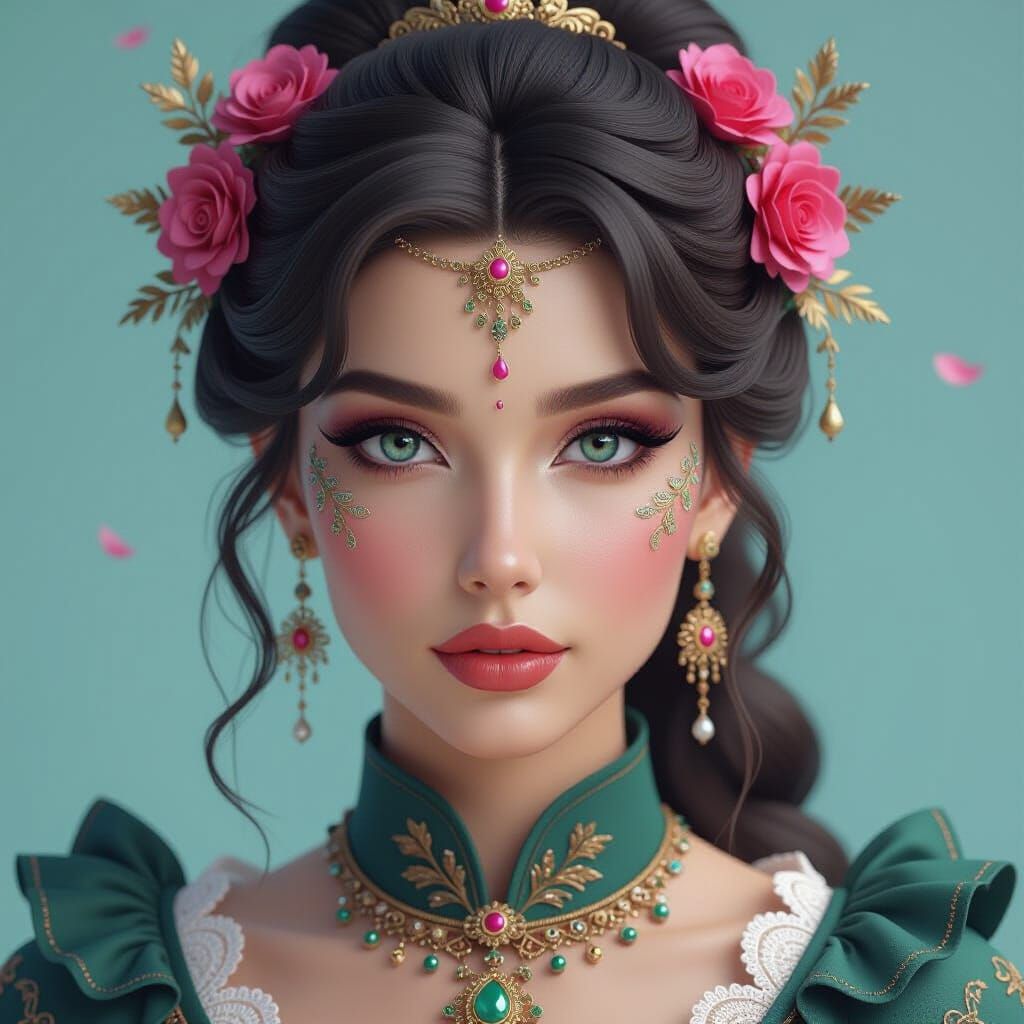 Fantasy TV Makeup Portrait in Matte Painting Style