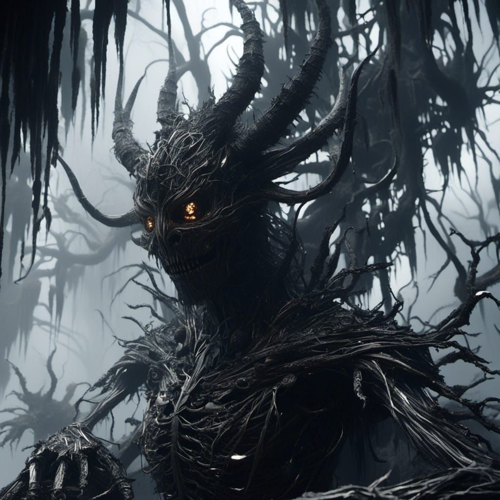 Metallic Gaze: Alluring Figure in Electric Light