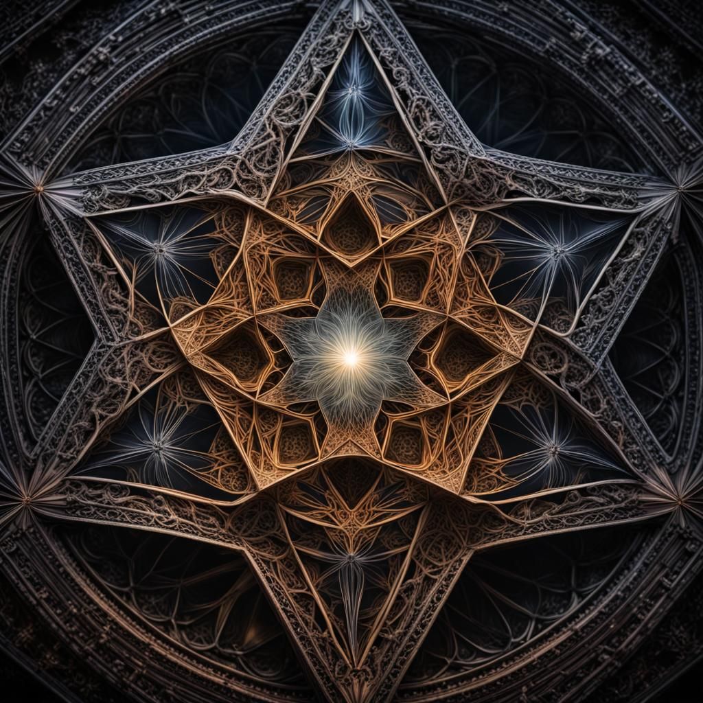 Hyperrealistic Sacred Star Geometry in HDR