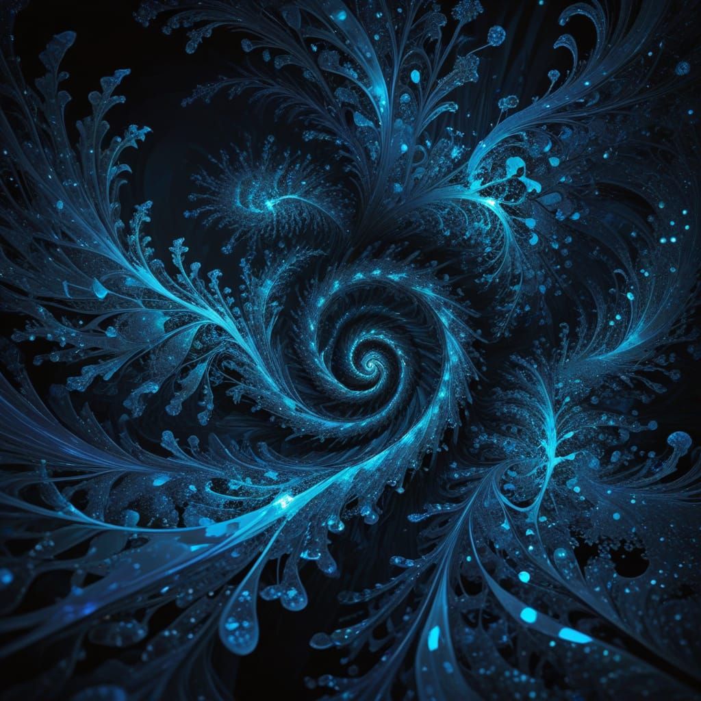 Glowing Fractal Algae Pattern