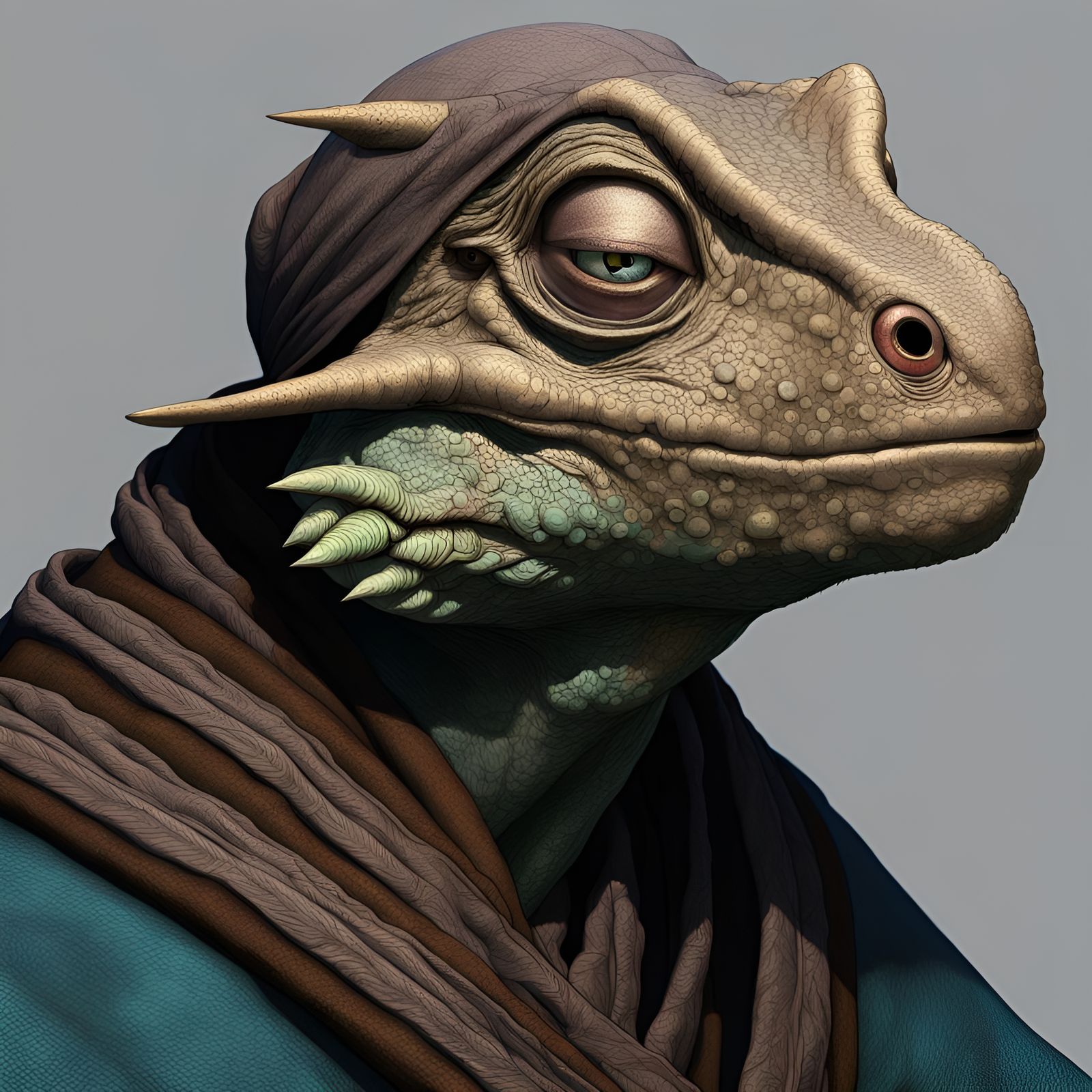 Old Grizzled Lizardfolk Monk
