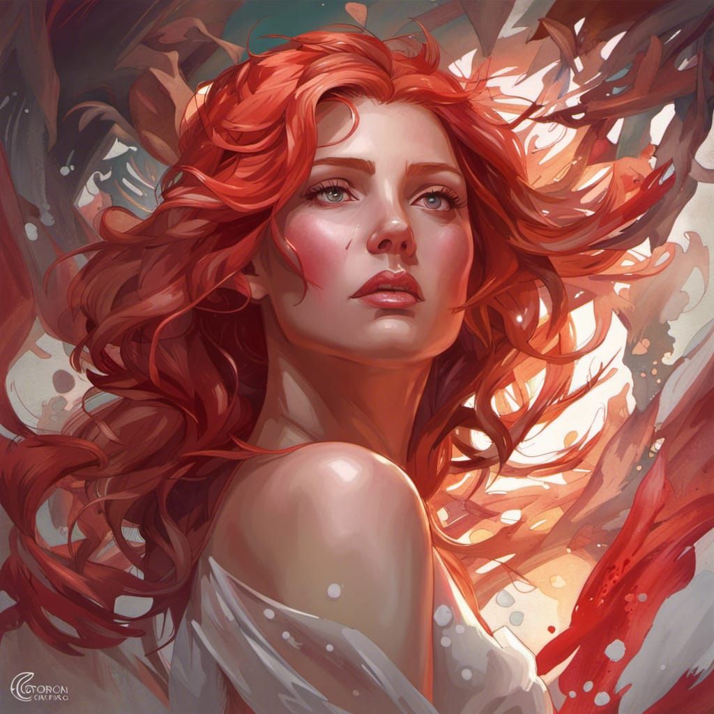 Goddess of Love Portrait in Hyperdetailed Style