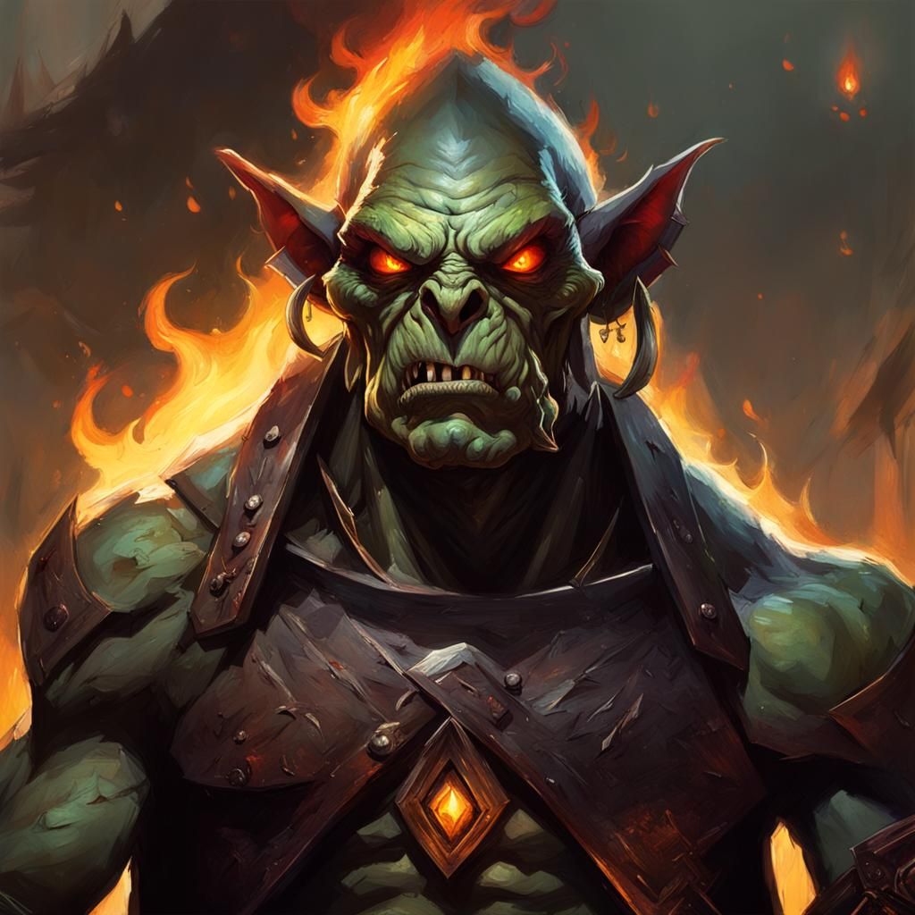 Malevolent Goblin with Glowing Eyes