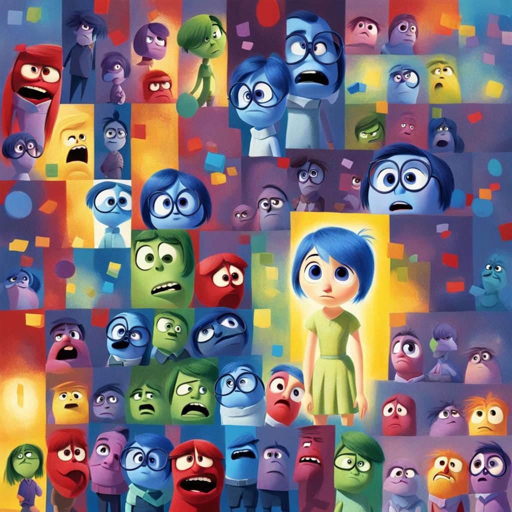 Abstract Impressionistic Sadness from Inside Out