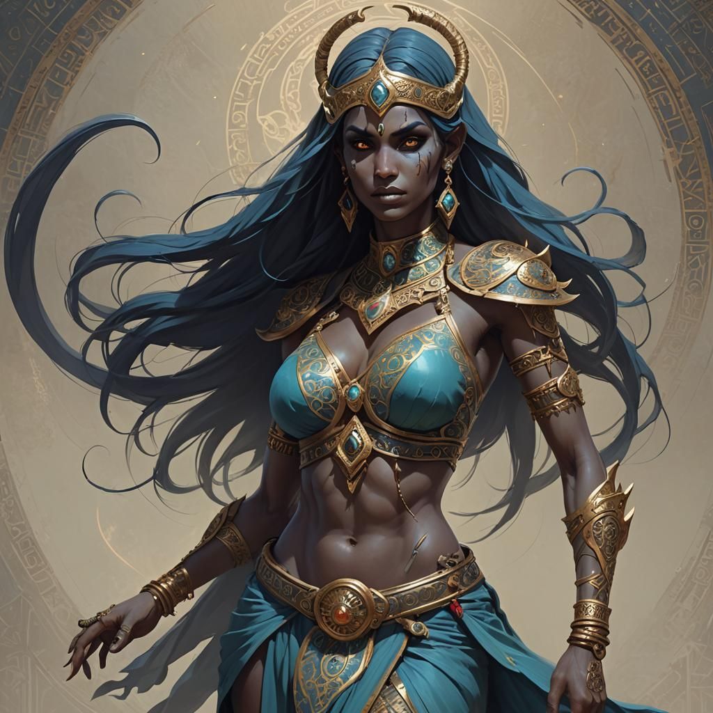 Intricately Detailed Female Djinn Digital Art