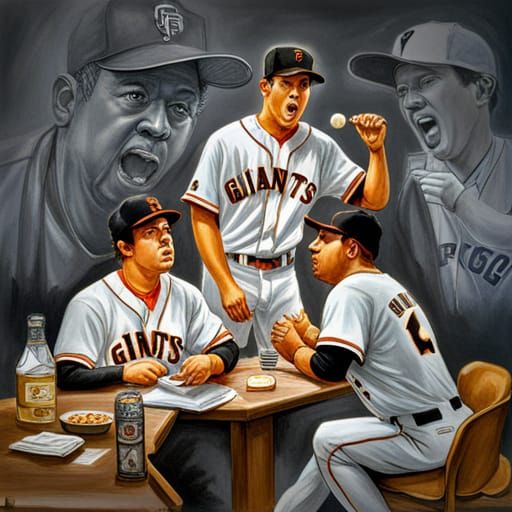 Giants Fan Pencil Sketch with Garlic Fries