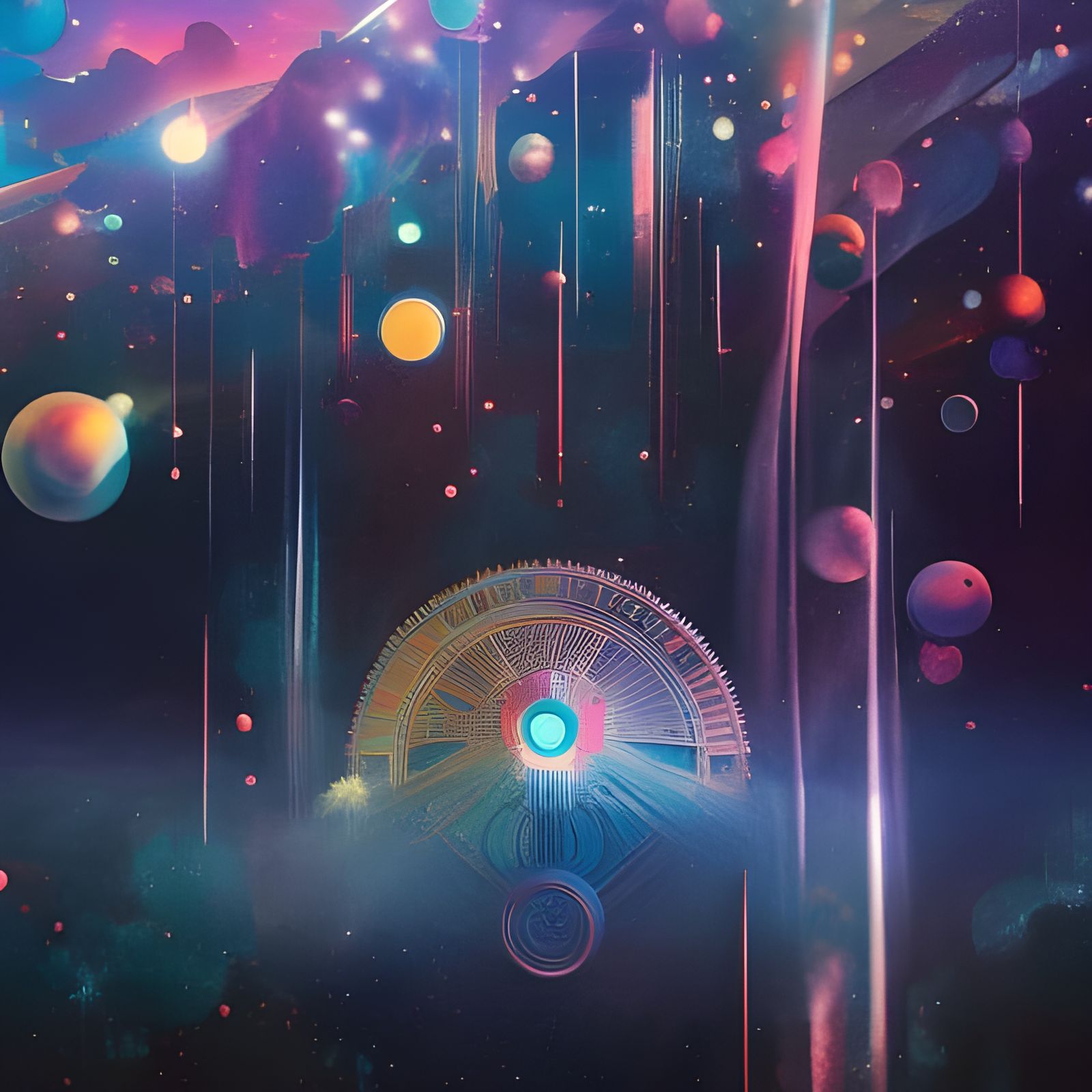 Blurred Space Landscape Inspired by Digital Art