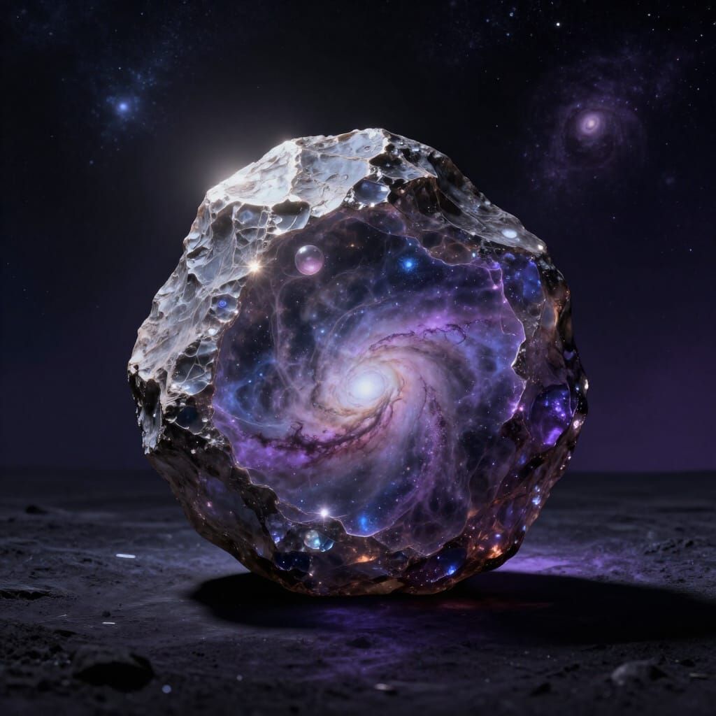 Cosmic Rock with Embedded Galaxies, Surreal Hyperrealism
