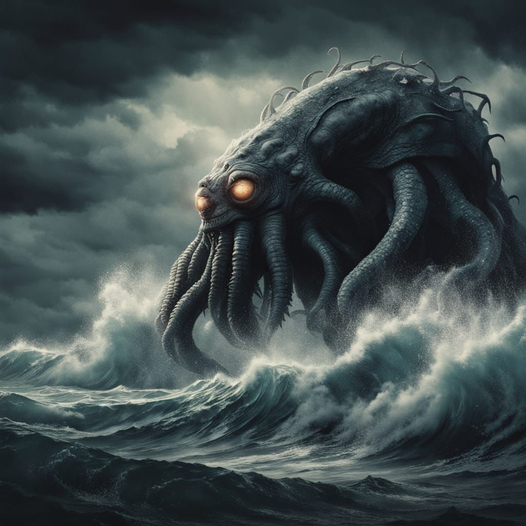 A Benevolent Tentacled Beast Calms a Raging Storm