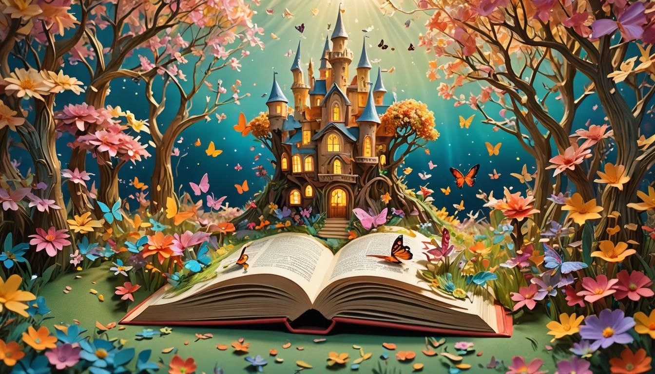Enchanting Pop-Up Book Fantasy Land in 3D