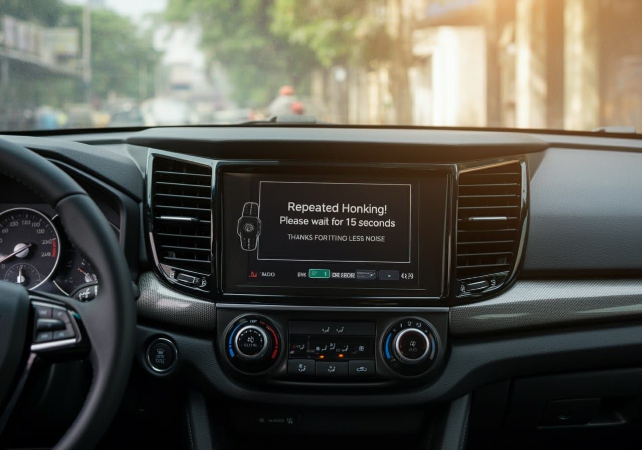 Modern Car Dashboard with Humorous Display, Hyperrealistic P...