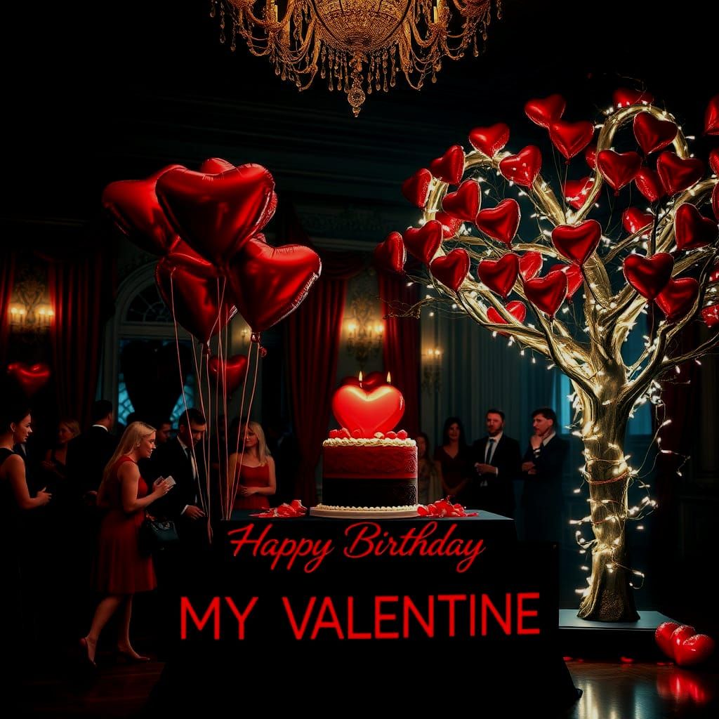 Gothic Valentine's Birthday Celebration in a Luxurious Ballr...