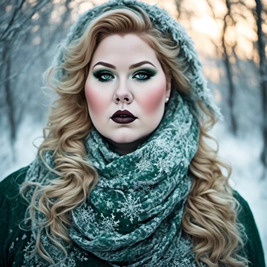 Winter Portrait of a Woman with Ice Crystals