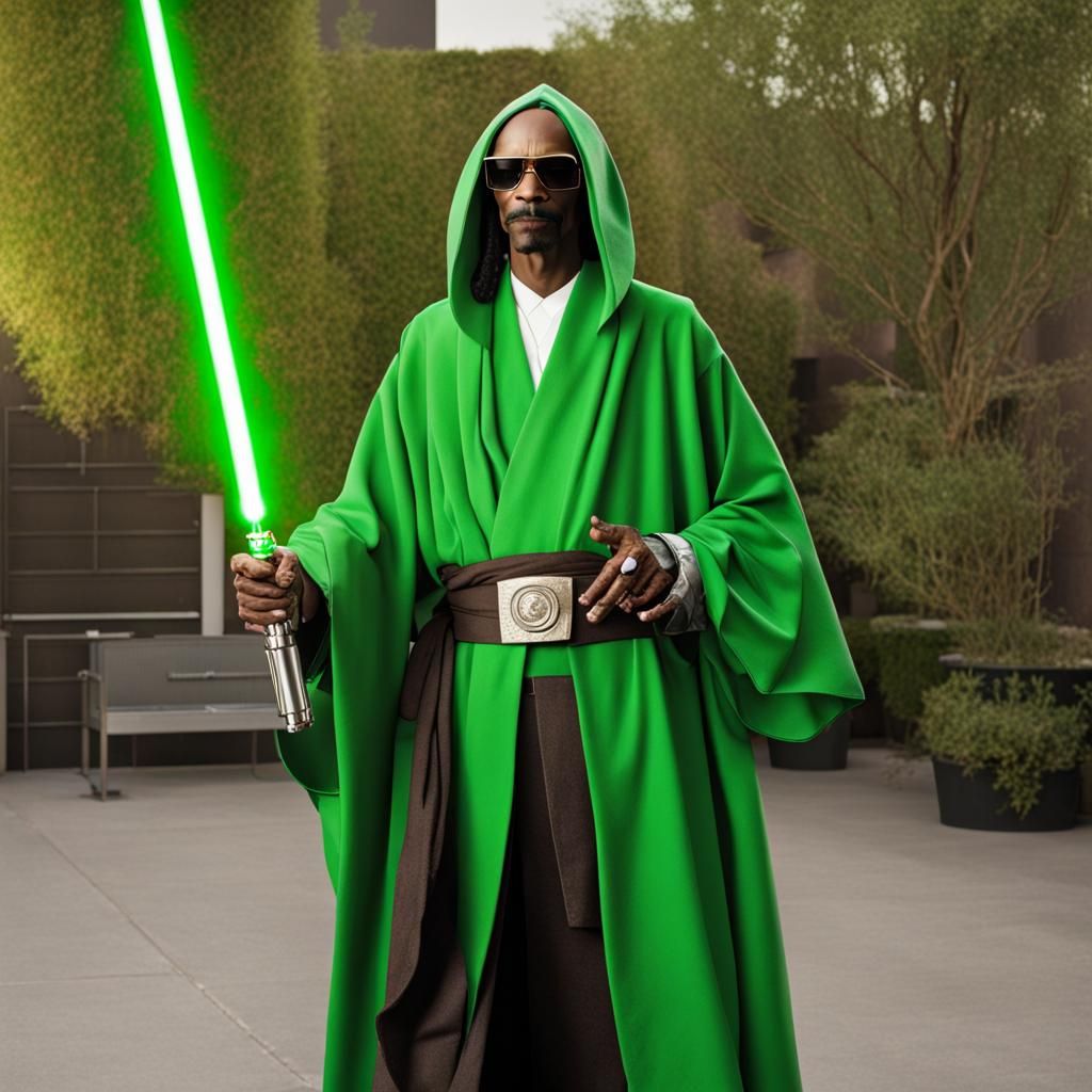 Snoop Dogg as Jedi Master with Lightsaber