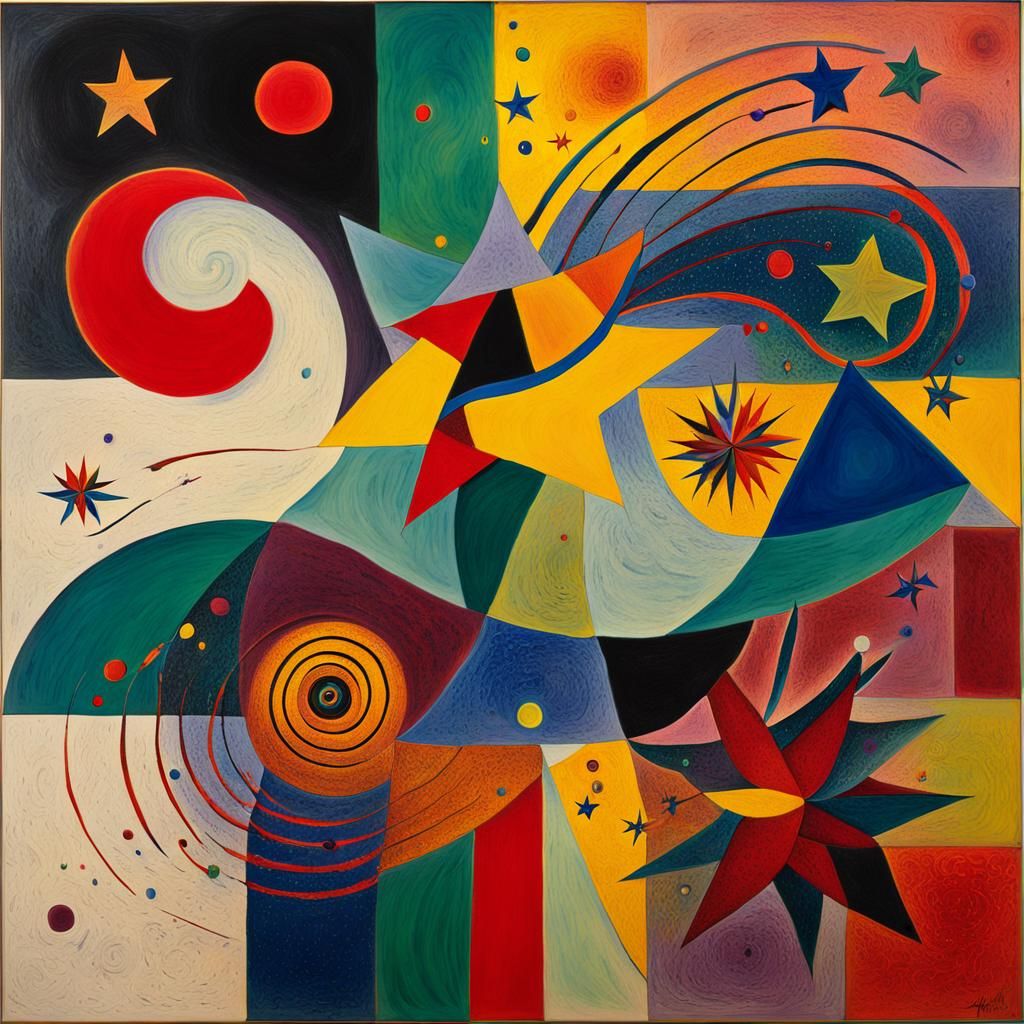 Abstract Geometric Maelstrom of Fluorescent Stars